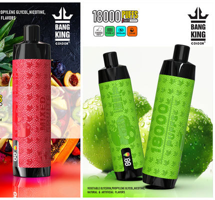 Leather Design Bang Box Vape 18000 Puffs Bang King 18k 24ml Refilled Nicotine Salt 3%