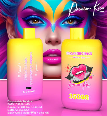 Dual Flavors Bang Box Vape Bang King 35k 56ml Refilled Pure Fruit Flavors Taste Recharegeable