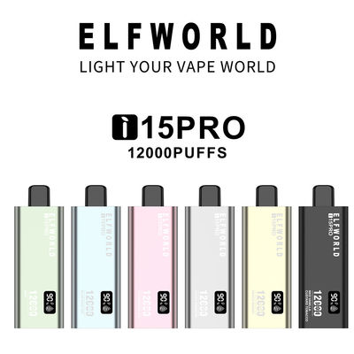 I15 PRO 2025 Elfworld Vape 12000 Puffs Fruit Flavor Disposable E Cigarette Digital Display