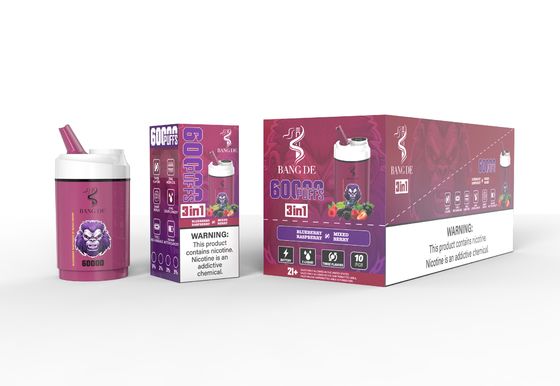 Bang DE Fruit Flavor Vape 60000 Puffs 3 In 1 Refilled Eliquid Nicotine Design