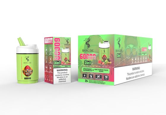 Bang DE Fruit Flavor Vape 60000 Puffs 3 In 1 Refilled Eliquid Nicotine Design
