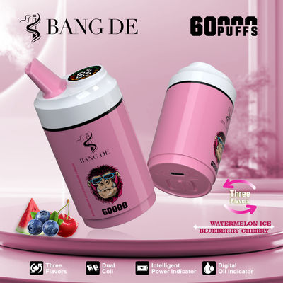 Bang DE Fruit Flavor Vape 60000 Puffs 3 In 1 Refilled Eliquid Nicotine Design