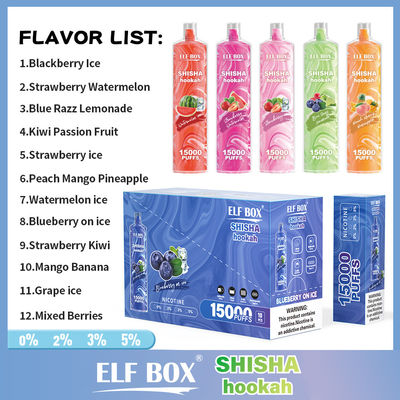 LS15000 15k ELF Box Shisha Fruit Taste ELF Shisha Bar 26ml Refilled Eliquid