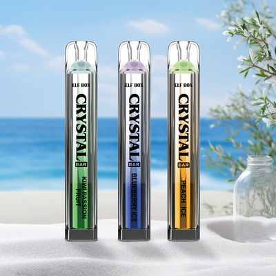 Disposable ELF Box Shisha Crystal Bar 600puffs Mini Vape Pod Fruit Flavor 2% Nicotine