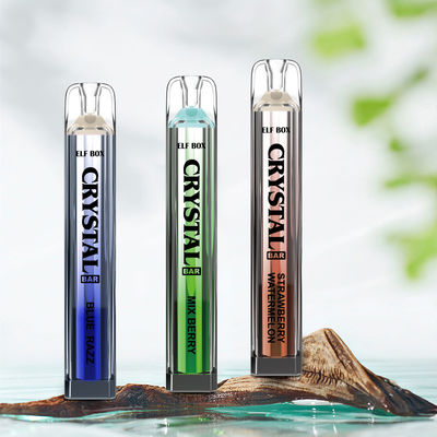 Disposable ELF Box Shisha Crystal Bar 600puffs Mini Vape Pod Fruit Flavor 2% Nicotine