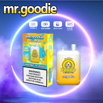 Dual Coil Mr Goodie 20000puffs Fruit Flavor Taste 5% Nicotine Type C Fast Charging