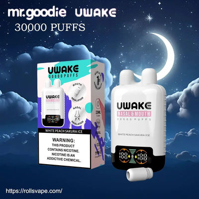 Uwake 30000 Puffs 30k Mr Goodie Bar 20mg Nicotine with LED Digital Display
