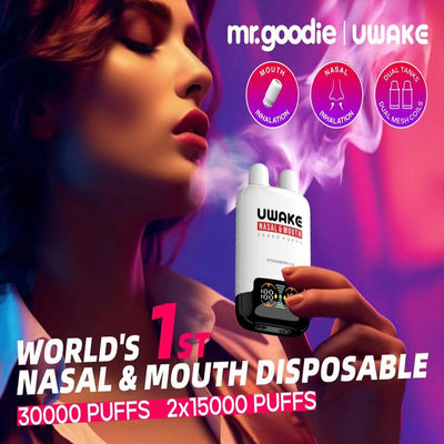 Uwake 30000 Puffs 30k Mr Goodie Bar 20mg Nicotine with LED Digital Display