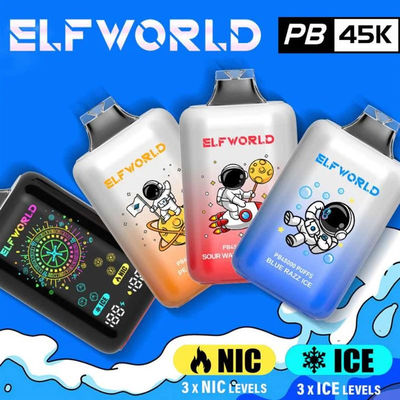 PB 45000puffs Elfworld Bar Adjustable Ice Strength E Cigarette Pod Device 5% Nocitine Salt