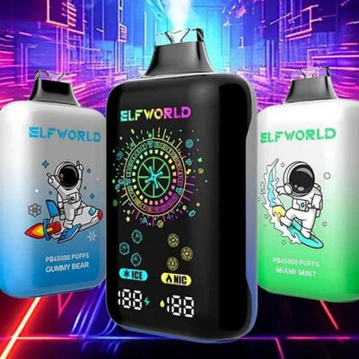 PB 45000puffs Elfworld Bar Adjustable Ice Strength E Cigarette Pod Device 5% Nocitine Salt