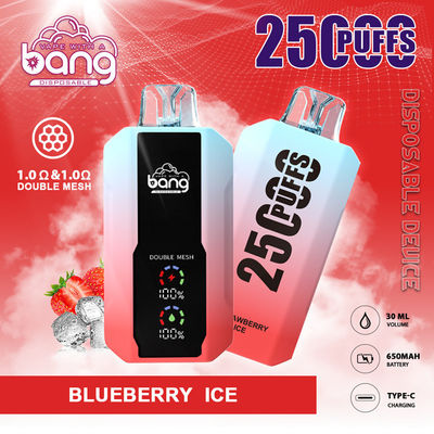 Big Screen Bang Box Vape 25000puffs 25k Disposable Dual Coil Pods 25ml 12 Flavors Nicotine Salt 2%