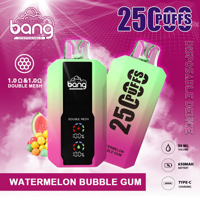 Big Screen Bang Box Vape 25000puffs 25k Disposable Dual Coil Pods 25ml 12 Flavors Nicotine Salt 2%
