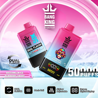 Dual Flavor Bang King Tornado 50000 Puffs 50k Digital Screen 50ML Refilled