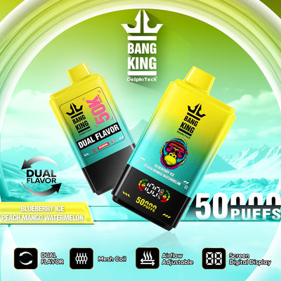 Dual Flavor Bang King Tornado 50000 Puffs 50k Digital Screen 50ML Refilled