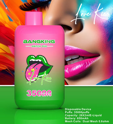 Dual Flavors Bang Box Vape Bang King 35k 56ml Refilled Pure Fruit Flavors Taste Recharegeable
